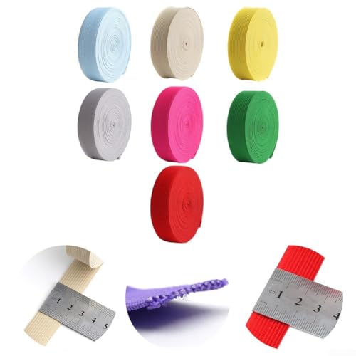 5 m lange Gummibänder, 2 cm breite Gummibänder zum Nähen von Kleidungsstücken und Bastelprojekten (Gelb) von Jotekonoby