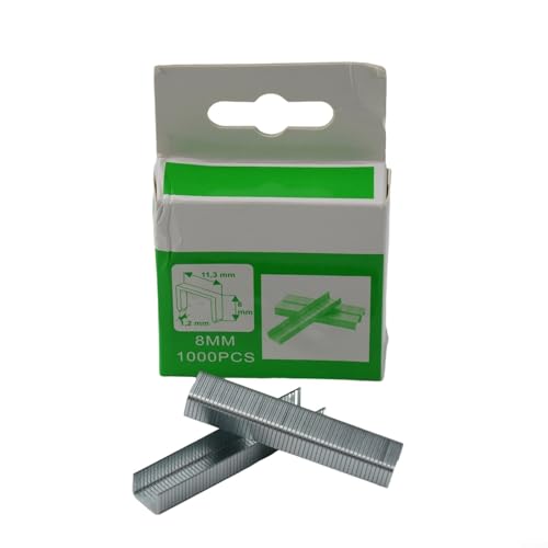 Jotekonoby 1000 Stück Stahlklammer-Set, U-förmige Tür-förmige T-förmige Nägel für Heftklammern, Holzbearbeitung, Möbel, Polster, Heimwerker, Reparatur, Tischlerarbeiten (8 mm) von Jotekonoby