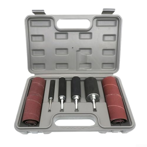 Jotekonoby 20-teiliges Schleiftrommel-Set für Bohrmaschine, Körnung 80/120, Spindelschleiferhülsen, Gummi mit Aufbewahrungskoffer für Holz, Metall, Kunststoff von Jotekonoby