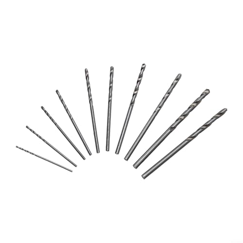 Jotekonoby Handbohrer, Mini-Schraubstock, Schnellspannbohrer, Hochgeschwindigkeitsstahlbohrer, 0,8–3,0 mm, 10-teiliges Set für Holz, Kunststoff, Handwerk, Schmuckherstellung, PCB-Reparatur (10 Bohrer) von Jotekonoby