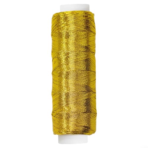 Jotekonoby Nahtloses Nähen mit glänzendem Silber- und Gold-Stickgarn, 200 m, Polyester, perfekt für verschiedene DIY-Projekte, einschließlich Stickerei und Basteln (1 Goldfaden) von Jotekonoby