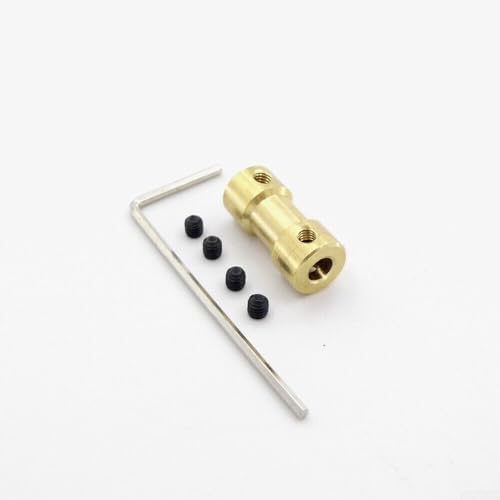 Messing-Motorwellenkupplungsgelenk für ferngesteuertes Boot-Auto, 22 333 17456 mm mit 4 Schrauben und Schraubenschlüssel (3,17 mm bis 5 mm) von Jotekonoby