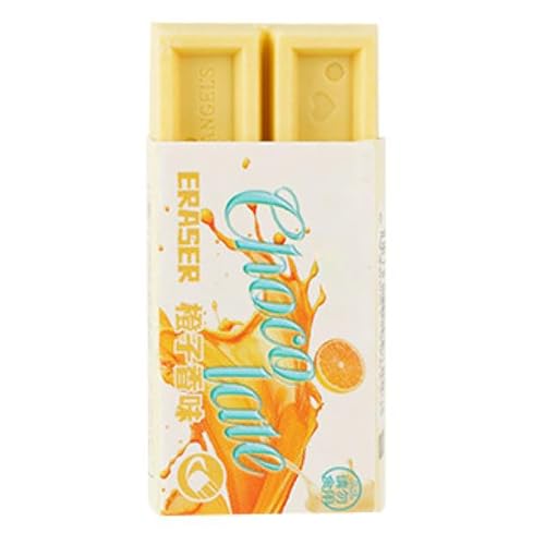 6 Stück – Kreativer Schokoladenform-Radiergummi, niedliche Snack-Form, mit Duftradierer, orangefarbener Schokoladenradierer 6 Stück – Kreativer Schokoladenform-Radiergummi, niedliche Snack-Form, mit Duftradierer, orangefarbener Schokoladenradierer von Joucien