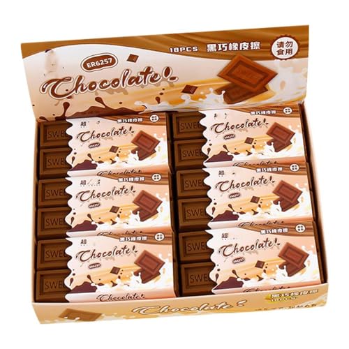 Joucien Kreativer Radiergummi für dunkle Schokolade, niedliches Snack-Design, Schwarz, einzeln von Joucien