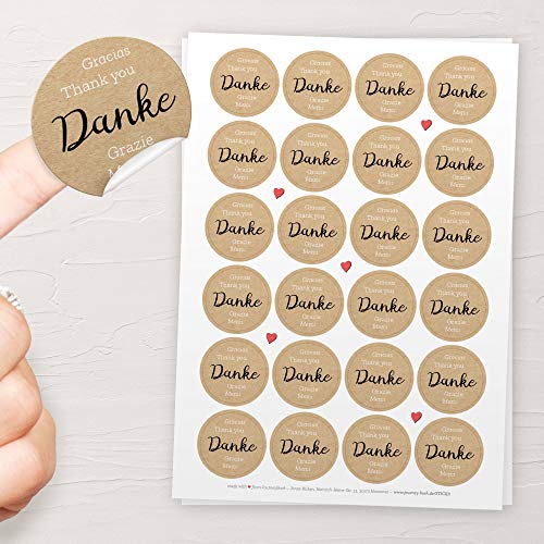 48x Danke Aufkleber - Vielseitig einsetzbare Dankeschön Sticker: Hochzeit, Geburtstag, Gastgeschenk u.v.m. - ⌀ 4cm, rund, matt, selbstklebend von Kipitan