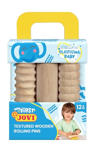 Jovi 3 Rollen aus Holz, Verschiedene Designs, Modellierwerkzeuge für Kinder ab 12 Monaten (379/3RP) von Jovi