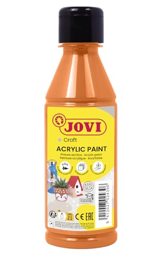 Jovi Acrylfarbe Jovidecor, hochdeckend, für alle Untergründe, auf Wasserbasis, 1 Flasche mit 250 ml Inhalt, orange von Jovi