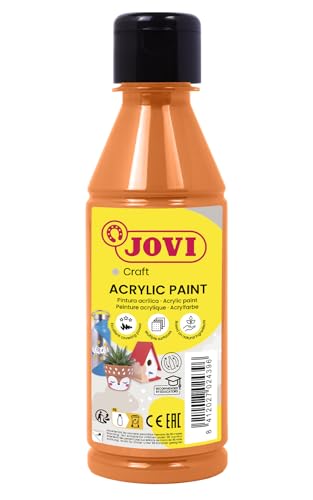 Jovi Acrylfarbe Jovidecor, hochdeckend, für alle Untergründe, auf Wasserbasis, 1 Flasche mit 250 ml Inhalt, orange von Jovi