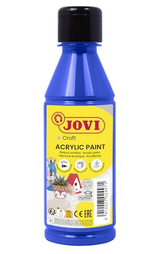 Jovi Acrylfarbe Jovidecor, hochdeckend, für alle Untergründe, auf Wasserbasis, 1 Flasche mit 250 ml Inhalt, ultrablau von Jovi