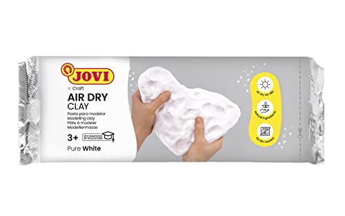 Jovi Air Dry Modelliermasse, gebrauchsfertig, lufttrocknend, auf Basis von Feuchtton, 1 kg in weiß von Jovi