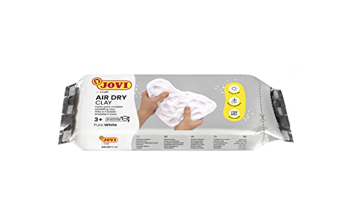 Jovi Air Dry Modelliermasse, gebrauchsfertig, lufttrocknend, auf Basis von Feuchtton, 250 g in weiß von Jovi