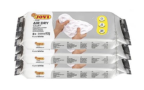 Jovi Air Dry Modelliermasse, gebrauchsfertig, lufttrocknend, auf Basis von Feuchtton, 3x 500g in weiß Jovi Air Dry Modelliermasse, gebrauchsfertig, lufttrocknend, auf Basis von Feuchtton, 3x 500g in weiß von Jovi