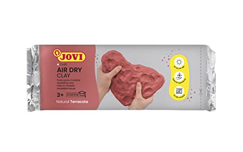 Jovi Air Dry Modelliermasse, gebrauchsfertig, lufttrocknend, auf Basis von Feuchtton, 500 g in terracotta von Jovi