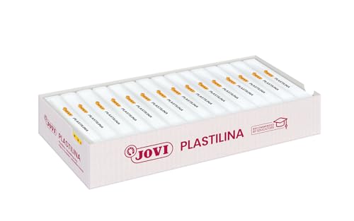 Jovi - PLASTILINA, Modelliermasse auf pflanzlicher Basis, 15 x 150 Gramm, Farbe weiß, große Plastizität, glutenfrei, ideal für Kinder ab 2 Jahren (7101) von Jovi