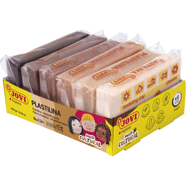 Jovi PLASTILINA Multikulturell Knetmasse 6er Schachtel, je 50g, sortie von Jovi