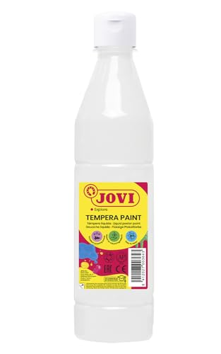 Jovi Plakatfarbe, malfertige Tempera auf Wasserbasis, 500 ml Flasche weiß von Jovi