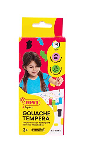 Jovi Plakatfarben Set, Tempera für die Schule, auf Wasserbasis, 6 Farben je 15 ml Jovi Plakatfarben Set, Tempera für die Schule, auf Wasserbasis, 6 Farben je 15 ml von Jovi