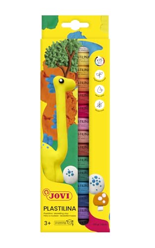 Jovi Plastilin, leicht formbare Modelliermasse für Kinder ab 2 Jahren, 15 Farben je 15g von Jovi