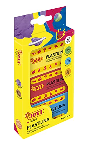 Jovi Plastilin, leicht formbare Modelliermasse für Kinder ab 2 Jahren, Blister mit 3 Farben je 50g Jovi Plastilin, leicht formbare Modelliermasse für Kinder ab 2 Jahren, Blister mit 3 Farben je 50g von Jovi