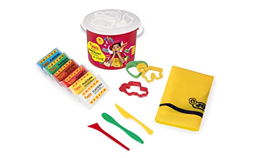 Jovi Plastilin Knetset, leicht formbare Modelliermasse für Kinder ab 3 Jahren, Eimer mit 6 Farben und Zubehör Jovi Plastilin Knetset, leicht formbare Modelliermasse für Kinder ab 3 Jahren, Eimer mit 6 Farben und Zubehör von Jovi