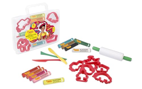 Jovi Plastilin Knetset, leicht formbare Modelliermasse für Kinder ab 3 Jahren, Koffer mit 8 Farben und Zubehör Jovi Plastilin Knetset, leicht formbare Modelliermasse für Kinder ab 3 Jahren, Koffer mit 8 Farben und Zubehör von Jovi