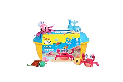Jovi - Play&Fun Aliens Knete - Monster & Aliens Knete Set, 24 Tabletten à 15 g, 3 Schablonen mit Ausschnitten und 3 Modellierwerkzeuge, Geschenke und Bastelarbeiten ab 3 Jahren (2204) von Jovi