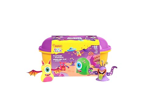 Jovi - Play&Fun SPLASH Knete Meerestiere, 24 Tabletten à 15 g, 3 Schablonen mit Ausschnitten und 3 Modellierwerkzeuge, Geschenke und Bastelarbeiten ab 3 Jahren (2203) von Jovi
