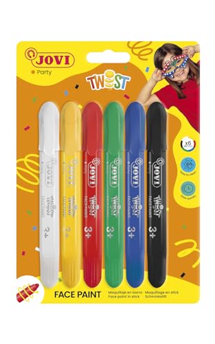Jovi Twist Gesichtsfarbe, Stiftform, weiche Textur, leicht aufzutragen, auf Wasserbasis, 6 Stifte farblich sortiert von Jovi