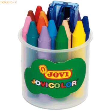 Jovi Wachsmalstifte Jovicolor rund farblich sortiert 16 Stück in Dose von Jovi