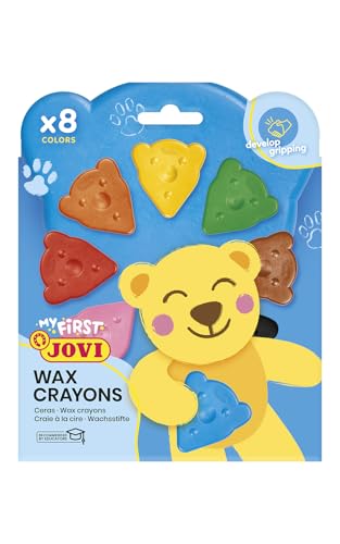 Jovi Wachsmalstifte L'ours Magique, Bärengesicht Form, geruchlos, leicht auswaschbar, bruchsicher, Schachtel mit 8 Farben Jovi Wachsmalstifte L'ours Magique, Bärengesicht Form, geruchlos, leicht auswaschbar, bruchsicher, Schachtel mit 8 Farben von Jovi
