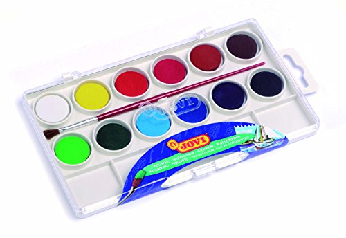 Jovi Wasserfarbkasten, 12 Wasserfarben mit Pinsel und Mischpalette Jovi Wasserfarbkasten, 12 Wasserfarben mit Pinsel und Mischpalette von Jovi