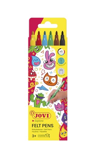 Jovi dünne Filzstifte, Strichbreite: 3,0 mm, auswaschbar, ergonomisches Vorderteil, Set mit 6 Farben Jovi dünne Filzstifte, Strichbreite: 3,0 mm, auswaschbar, ergonomisches Vorderteil, Set mit 6 Farben von Jovi