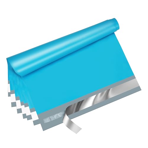 Jowlroel 100 Stück Versandtaschen, stark klebend, für Kleidung, selbstklebende wasserdichte Versandtaschen, Privatsphäre, für kleine Unternehmen, Blau, 25,4 x 33 cm von Jowlroel