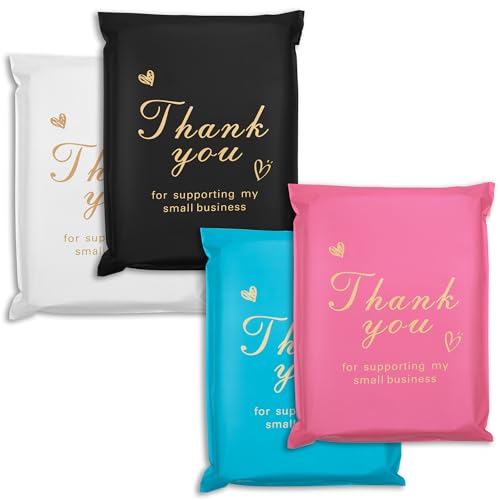 Jowlroel Thank You Poly-Versandtaschen, 25,4 x 33 cm, wasserdichte und reißfeste Versandtaschen für Kleidung, starke Versandtaschen mit Selbstdichtung, niedliche Verpackungsbeutel für kleine Jowlroel Thank You Poly-Versandtaschen, 25,4 x 33 cm, wasserdichte und reißfeste Versandtaschen für Kleidung, starke Versandtaschen mit Selbstdichtung, niedliche Verpackungsbeutel für kleine von Jowlroel