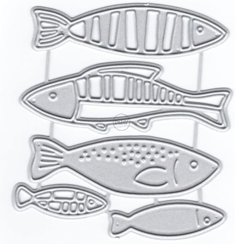 Fisch-Stanzschablone, Metallschablonen, Stanzformen, Stanzschablonen für DIY, Scrapbooking, Fotoalbum, dekorative Prägepapier-Stanzformen für Kartenherstellung (ZC348) von Jowxsx