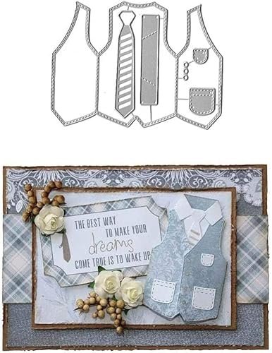 Kleidung Stanzformen für Kartenherstellung, Herrenkleidung Metall Stanzformen für DIY Scrapbooking Prägung Fotoalbum Dekorative Weste Krawatte Stanzformen für Männer Papier Handwerk Kartenherstellung von Jowxsx