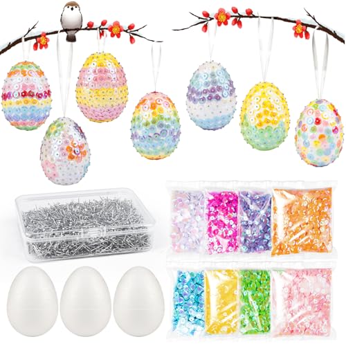 Joxessaien 20 Stück Styroporeier zum Basteln, Ostereier Pailletten Set, 6cm Ostereier Verzieren, Pailletten Eier Basteln Ostern Joxessaien 20 Stück Styroporeier zum Basteln, Ostereier Pailletten Set, 6cm Ostereier Verzieren, Pailletten Eier Basteln Ostern von Joxessaien