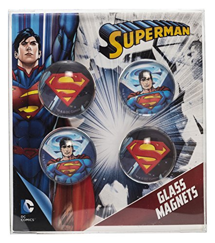 Joy Toy 301013 Superman 2.5 cm aus Glas, 4 teilig in Geschenkpackung, 1 x 8.5 x 9.5 cm Magnete, Klein von Joytoy