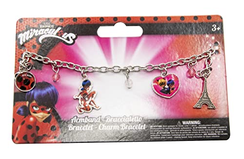 Joy Toy 65982 Miraculous: Tales of Ladybug & Cat Noir Figuren & Charactere Armband mit Anhänger auf backercard 15x1x9 cm, girls, Mehrfarbig von Joytoy