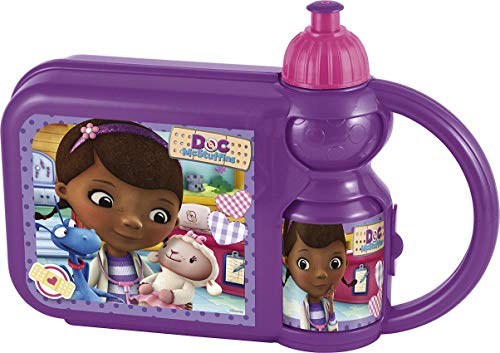 Joy Toy 748970 - Disney Doc McStuffins Set - Jausenbox und Sportflasche, 400 ml, 25 x 7 x 18 cm von Joytoy