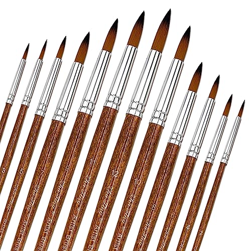 Nylon Pinsel 12 Stück Künstlerpinsel Pinsel Set Malen Nylonhaar Künstler Acrylpinsel Art Paint Brush für Aquarell Acryl Ölgemälde (Braun) Nylon Pinsel 12 Stück Künstlerpinsel Pinsel Set Malen Nylonhaar Künstler Acrylpinsel Art Paint Brush für Aquarell Acryl Ölgemälde (Braun) von Joy & Inspiration