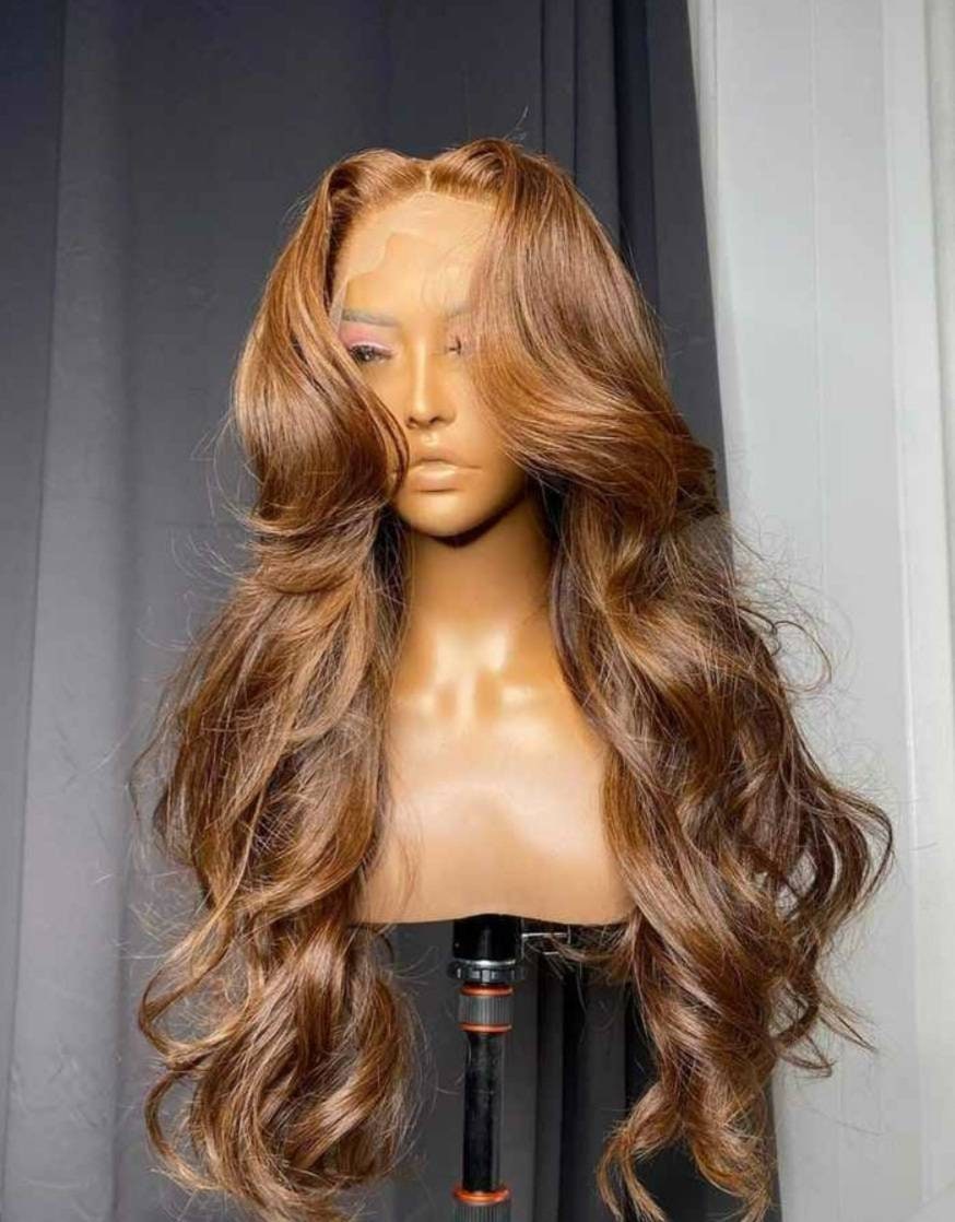 New Honey Blonde Personalisierte Farbe 13x4 Frontal Spitze Wig Human Hair von JoyBeautyBoutique
