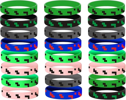 JoyJoyful Miner Videospiel Party Mitgebsel, 28 Pcs Kindergeburtstag Gastgeschenke, Give Away für Kindergeburtstag, Pixel Party Mitgebsel Kinder, Silikon Miner Gamer Armband Licht im Dunkeln JoyJoyful Miner Videospiel Party Mitgebsel, 28 Pcs Kindergeburtstag Gastgeschenke, Give Away für Kindergeburtstag, Pixel Party Mitgebsel Kinder, Silikon Miner Gamer Armband Licht im Dunkeln von JoyJoyful