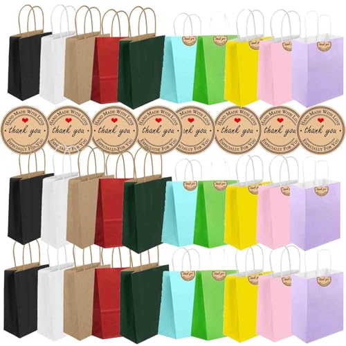 50 Stück Geschenktüten mit Henkel,Kleine Papiertüten mit Aufklebern,130GMS Kraftpapier tüten, Partytüten für Einkaufen Hochzeiten Verpackungen Partys Geburtstag Weihnachten Halloween 50 Stück Geschenktüten mit Henkel,Kleine Papiertüten mit Aufklebern,130GMS Kraftpapier tüten, Partytüten für Einkaufen Hochzeiten Verpackungen Partys Geburtstag Weihnachten Halloween von JoyMaxJoy