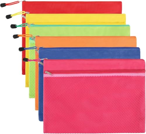 Reißverschlusstaschen A4, Oxford-Stoff Mesh-Taschen Dokumententasche,doppellagiges Wasserdichte Zipper Tasche zur Aufbewahrung von Ordnern, Schreibwaren,Kosmetik, Schule, Büro, Reisen (Rainbow1-6PCS) Reißverschlusstaschen A4, Oxford-Stoff Mesh-Taschen Dokumententasche,doppellagiges Wasserdichte Zipper Tasche zur Aufbewahrung von Ordnern, Schreibwaren,Kosmetik, Schule, Büro, Reisen (Rainbow1-6PCS) von JoyMaxJoy