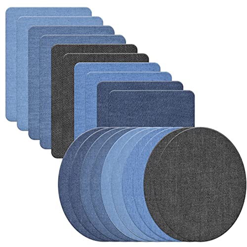 Patches zum Aufbügeln, 20 Pcs Cuttable Patch Sticker Kleidung Denim Patches, Flicken zum Aufbügeln Aufbügelflicken Flicken Bügelflicken, 5 Farben, 2 Form von Joyan