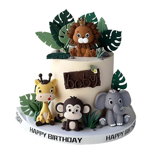 Sage Green Tortendeko - Dschungel Themed Kuchendeko für Geburtstag - Tier Cake Topper für Kinder, Mädchen und Baby Shower - Perfekt für 1. Geburtstag und Party Dekoration Sage Green Tortendeko - Dschungel Themed Kuchendeko für Geburtstag - Tier Cake Topper für Kinder, Mädchen und Baby Shower - Perfekt für 1. Geburtstag und Party Dekoration von Joyan