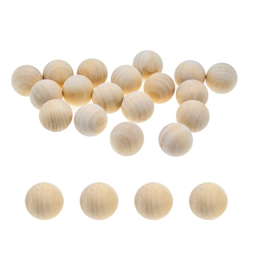 Joyangy Holzkugeln, 20 mm, natürlich, unlackiert, runde Bastelkugeln für Heimwerker, Kunst und Handwerk, Holzkugeln (handgefertigter Stil), 50 Stück von Joyangy