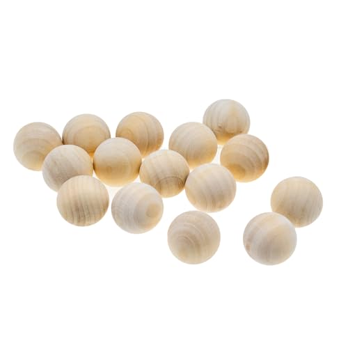 Joyangy Holzkugeln, 40 mm, natürliche, unlackierte runde Bastelkugeln für Heimwerker, Kunst und Handwerk, Holzkugeln (handgefertigter Stil), 15 Stück von Joyangy