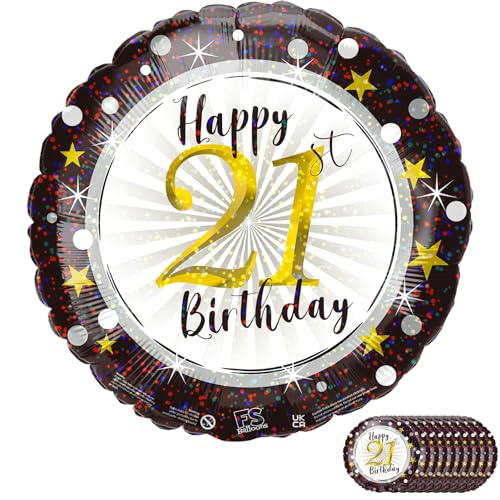 Goldene Zahlenballons – 21. Geburtstag (10 Stück) von Joybble